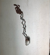 Load image into Gallery viewer, Raw Clear Quartz Point Necklace with Amazonite Accented Chain (Satya Collection)