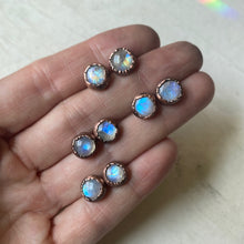 Load image into Gallery viewer, Rainbow Moonstone Stud Earrings - Ready to Ship