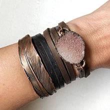 Load image into Gallery viewer, Druzy Wrap Bracelet/Choker - Ombre Blush Pink (Flower Moon Collection)
