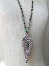 Load image into Gallery viewer, Electroformed Fern with Raw Green Kyanite Necklace #1
