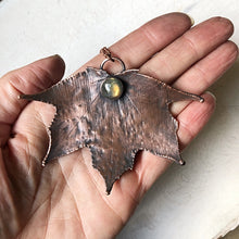 Load image into Gallery viewer, Electroformed Maple Leaf with Labradorite Necklace (Large) #2 - Ready to Ship