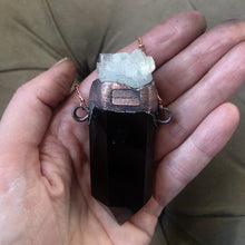 Load image into Gallery viewer, Smoky Quartz Polished Point with Raw Aquamarine & Rainbow Moonstone Necklace - Ready to Ship