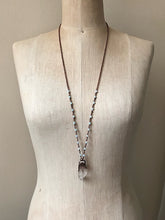 Load image into Gallery viewer, Raw Clear Quartz Point Necklace with Amazonite Accented Chain (Satya Collection)