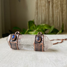 Load image into Gallery viewer, Double Terminated Clear Quartz & Blue Labradorite Necklace