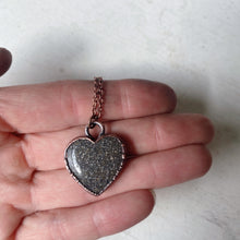 Load image into Gallery viewer, Black Sunstone Heart Necklace #2 - Ready to Ship