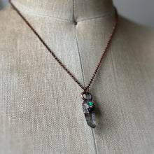 Load image into Gallery viewer, Clear Quartz Point & Raw Opal Necklace #2 - Ready to Ship