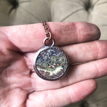 Load image into Gallery viewer, Moss Agate Full Moon Necklace #1 - Ready to Ship