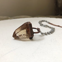 Load image into Gallery viewer, Polished Natural Citrine Point Necklace on Sterling Silver & Labradorite Rosary Chain - Ready to Ship (5/17 Update)