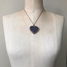 Load image into Gallery viewer, Dark Amethyst Druzy Heart Necklace #3 - Ready to Ship