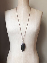 Load image into Gallery viewer, Electroformed Green Macaw Feather Necklace #2 - Ready to Ship