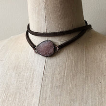 Load image into Gallery viewer, Druzy Wrap Bracelet/Choker - Ombre Blush Pink (Flower Moon Collection)