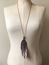 Load image into Gallery viewer, Electroformed Feather and Labradorite Necklace #2 - Moksha Collection