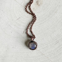 Load image into Gallery viewer, Dainty Round Rainbow Moonstone Necklace - Ready to Ship