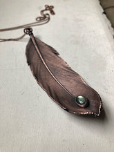 Load image into Gallery viewer, Electroformed Feather and Labradorite Necklace #2 - Moksha Collection