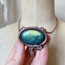 Load image into Gallery viewer, Labradorite with Sculpted Snake Necklace - Ready to Ship
