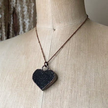 Load image into Gallery viewer, Dark Amethyst Druzy Tell Tale Heart Necklace #3