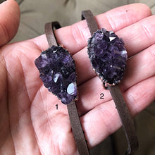 Load image into Gallery viewer, Raw Amethyst Druzy Wrap Bracelet/Choker - Snow Moon Collection