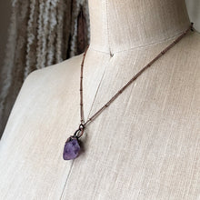 Load image into Gallery viewer, Raw Tibetan Amethyst Mini Cluster Necklace #1