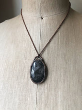 Load image into Gallery viewer, Silver Obsidian Oval Necklace #1 (Ready to Ship) - Darkness Calling Collection