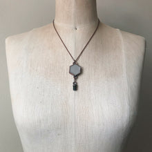 Load image into Gallery viewer, White Moonstone Hexagon and Dravite Necklace #2 - Ready to Ship