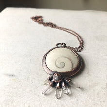 Load image into Gallery viewer, Eye of Shiva Moon with Clear Quartz & Garnet Necklace - Ready to Ship