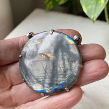 Load image into Gallery viewer, Labradorite New Moon Necklace #2 - Sterling Silver