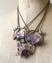 Load image into Gallery viewer, Vera Cruz Amethyst Cluster with Druzy Moon Necklace - Snow Moon Collection
