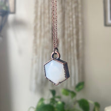 Load image into Gallery viewer, White Moonstone Hexagon Necklace #2 - Ready to Ship