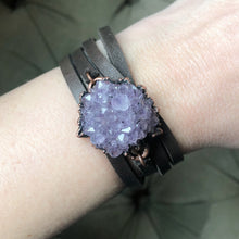 Load image into Gallery viewer, Amethyst Rosette Wrap Bracelet/Choker #1 - Ready to Ship
