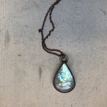 Load image into Gallery viewer, Rainbow Moonstone Teardrop Necklace Round #2 - Ready to Ship