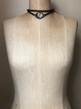 Load image into Gallery viewer, Labradorite and Leather Wrap Bracelet/Choker #2