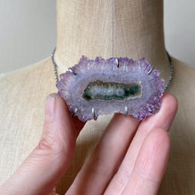 Load image into Gallery viewer, Amethyst Stalactite Slice Necklace #5- Sterling Silver