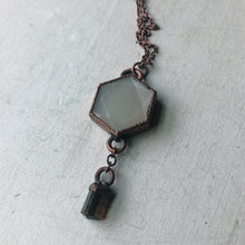 Load image into Gallery viewer, White Moonstone Hexagon and Dravite Necklace #2 - Ready to Ship