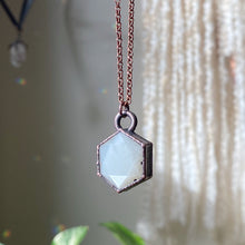 Load image into Gallery viewer, White Moonstone Hexagon Necklace #1 - Ready to Ship