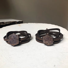 Load image into Gallery viewer, Raw Ruby and Leather Wrap Bracelet/Choker - Made to Order