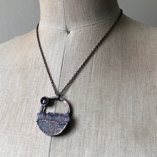 Load image into Gallery viewer, Round Amethyst Slice with Grey Moonstone Necklace - Ready to Ship