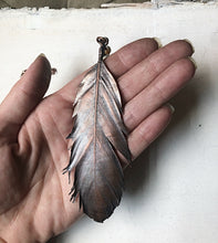 Load image into Gallery viewer, Large Electroformed Feather & Amazonite Necklace #1 - Moksha Collection