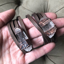 Load image into Gallery viewer, Raw Clear Quartz Point and Leather Wrap Bracelet/Choker - Made to Order