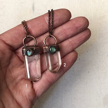 Load image into Gallery viewer, Clear Quartz Point with Labradorite Necklace