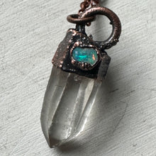 Load image into Gallery viewer, Clear Quartz Point & Raw Opal Necklace #3 - Ready to Ship