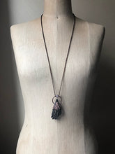 Load image into Gallery viewer, Black Kyanite and Rainbow Moonstone Necklace #1 (Ready to Ship) - Darkness Calling Collection