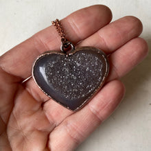 Load image into Gallery viewer, Agate Druzy “Broken Open” Heart Necklace - Ready to Ship