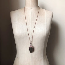 Load image into Gallery viewer, Electroformed Green Macaw Feather Necklace - Ready to Ship