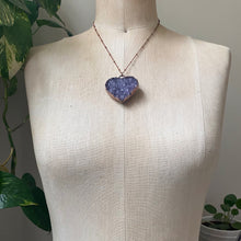 Load image into Gallery viewer, Amethyst Druzy Heart Necklace #1 - Ready to Ship
