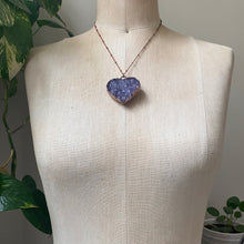 Load image into Gallery viewer, Amethyst Druzy Heart Necklace #1 - Ready to Ship