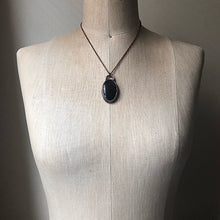 Load image into Gallery viewer, Silver Obsidian Oval Necklace #2 (Ready to Ship) - Darkness Calling Collection