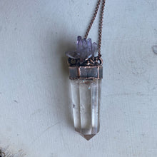 Load image into Gallery viewer, Clear Quartz Polished Point &amp; Vera Cruz Amethyst Necklace - Ready to Ship
