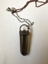 Load image into Gallery viewer, Smoky Quartz Point with Rainbow Moonstone Necklace - Ready to Ship (Flower Moon Collection)