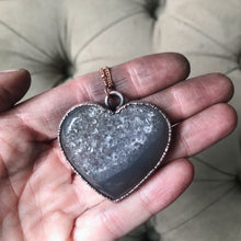 Load image into Gallery viewer, Agate Druzy “Broken Open” Heart Necklace #2 - Ready to Ship