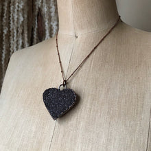 Load image into Gallery viewer, Dark Amethyst Druzy Tell Tale Heart Necklace #4